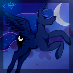 Size: 517x512 | Tagged: safe, artist:randomwolfartist, princess luna, g4, female, moon, solo