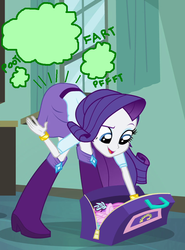 Size: 772x1043 | Tagged: source needed, safe, edit, edited screencap, screencap, rarity, equestria girls, equestria girls (movie), g4, 1000 hours in ms paint, farity, fart, fart cloud, fart edit, fart noise, female, ms paint, quality, solo