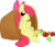 Size: 1280x1092 | Tagged: safe, artist:trunksi, apple bloom, earth pony, pony, g4, :p, apple, basket, blank flank, eye clipping through hair, female, filly, food, sitting, solo, tongue out