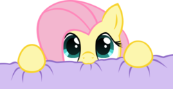 Size: 535x279 | Tagged: safe, artist:skorpionletun, fluttershy, g4, bed, cute, female, nom, shyabetes, simple background, solo, transparent background