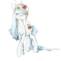 Size: 700x700 | Tagged: safe, artist:zowato, oc, oc only, pony, unicorn, eyes closed, solo, virgin snow