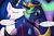 Size: 1700x1133 | Tagged: safe, artist:professor-ponyarity, princess celestia, princess luna, twilight sparkle, alicorn, pony, g4, accessory swap, alternate hairstyle, clothes, costume, dialogue, mane swap, nightmare night costume, speech bubble, sweat, sweatdrop, this will not end well, trio