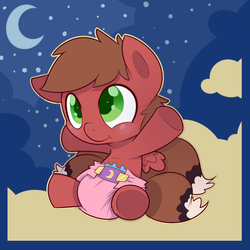 Size: 1000x1000 | Tagged: safe, artist:cuddlehooves, oc, oc only, pony, baby, baby pony, diaper, poofy diaper, solo