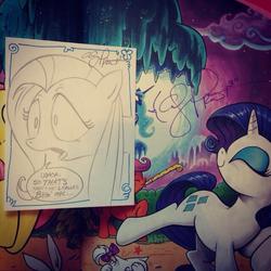 Size: 640x640 | Tagged: safe, artist:andy price, fluttershy, rarity, g4, traditional art