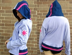 Size: 2608x1996 | Tagged: safe, artist:lisa-lou-who, twilight sparkle, human, g4, clothes, craft, hoodie, irl, irl human, photo
