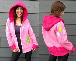 Size: 3688x2976 | Tagged: safe, artist:lisa-lou-who, pinkie pie, human, g4, clothes, craft, hoodie, irl, irl human, photo