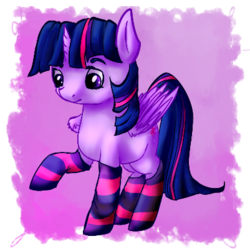 Size: 401x400 | Tagged: safe, artist:moonsharddragon, twilight sparkle, alicorn, pony, g4, clothes, cute, female, mare, socks, solo, striped socks, twilight sparkle (alicorn)