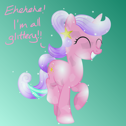 Size: 1000x1000 | Tagged: safe, artist:gammaespeon, oc, oc only, oc:glitterdust, crystal pony, pony, solo