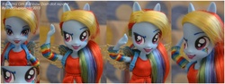 Size: 6814x2552 | Tagged: safe, artist:antych, rainbow dash, equestria girls, g4, customized toy, doll, pony eyes
