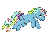 Size: 150x111 | Tagged: safe, artist:moogleymog, starflower, g1, female, gif, leaping, non-animated gif, pixel art, solo, tail bow