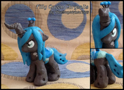 Size: 800x582 | Tagged: safe, artist:antych, queen chrysalis, changeling, changeling queen, g4, brushable, customized toy, female, filly, irl, photo, toy