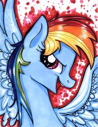 Size: 1704x2202 | Tagged: safe, artist:frostykat13, rainbow dash, g4, female, solo, traditional art