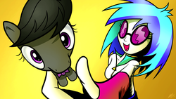 Size: 1920x1080 | Tagged: safe, artist:dori-to, dj pon-3, octavia melody, vinyl scratch, equestria girls, g4, duo