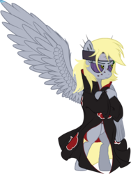 Size: 776x1030 | Tagged: dead source, safe, artist:holsternicholson, artist:macethebarrowslord, edit, derpy hooves, pegasus, pony, g4, akatsuki, female, mare, naraka path, naruto, pain (naruto), solo