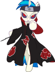 Size: 464x600 | Tagged: safe, artist:holsternicholson, artist:macethebarrowslord, edit, dj pon-3, vinyl scratch, g4, akatsuki, female, naruto, pain (naruto), solo