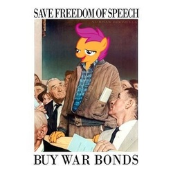 Size: 400x400 | Tagged: safe, scootaloo, g4, chickun, exploitable meme, meme, norman rockwell