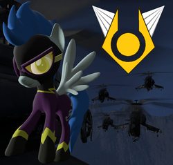 Size: 842x804 | Tagged: safe, artist:dbuilder, nightshade, oc, oc only, g4, 3d, airwatch, chopper, combine, gmod, helicopter, mountain, night, shadowbolts