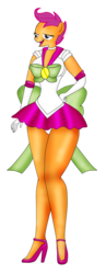 Size: 652x1681 | Tagged: safe, scootaloo, anthro, g4, chickun, cosplay, exploitable meme, meme, sailor senshi