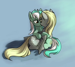 Size: 2400x2136 | Tagged: safe, artist:sokolas, derpy hooves, lyra heartstrings, pegasus, pony, unicorn, g4, duo, duo female, female, lesbian, lyraderp, mare, shipping