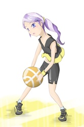 Size: 600x908 | Tagged: safe, artist:hannia-san, diamond tiara, human, g4, basketball, female, humanized, solo