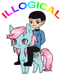 Size: 861x1044 | Tagged: safe, artist:ponymonster, wind whistler, pegasus, pony, g1, g4, crossover, duo, g1 to g4, generation leap, illogical, simple background, spock, star trek, tail bow, transparent background, vulcan
