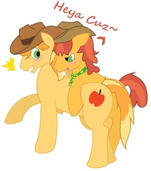 Size: 1865x2107 | Tagged: safe, braeburn, half baked apple, earth pony, pony, g4, apple family, apple family member, blushing, duo, gay, implied incest, male, shipping, simple background, stallion, vector, white background