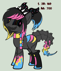 Size: 450x522 | Tagged: safe, artist:insaneponyadopts, oc, oc only, augmented tail, solo