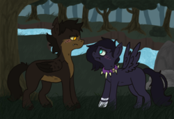 Size: 730x500 | Tagged: safe, artist:ask-female-scourge, blank flank, ponified, scourge, tigerstar, warrior cats
