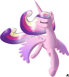 Size: 1405x1563 | Tagged: safe, artist:bananimationofficial, princess cadance, alicorn, pony, g4, eyes closed, female, mare, simple background, solo, transparent background