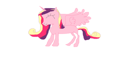 Size: 1024x493 | Tagged: safe, artist:soramario77, princess cadance, alicorn, pony, g4, 1000 hours in ms paint, crappy art, eyes closed, female, ms paint, simple background, solo, spread wings, white background