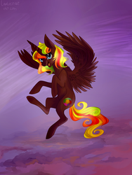 Size: 1536x2048 | Tagged: safe, artist:weird--fish, oc, oc only, oc:equie, alicorn, pony, alicorn oc, flying, solo