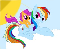 Size: 989x807 | Tagged: safe, artist:serpifeulover, rainbow dash, scootaloo, g4, female, solo
