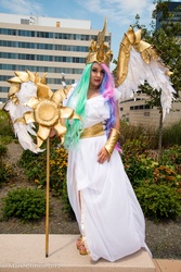 Size: 4912x7360 | Tagged: safe, artist:cookiekabuki, princess celestia, human, g4, absurd resolution, cosplay, irl, irl human, otakon, photo, solo, staff