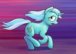 Size: 1981x1400 | Tagged: safe, artist:dahtamnay, lyra heartstrings, pony, unicorn, g4, female, running, scared, solo