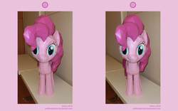 Size: 1152x720 | Tagged: safe, artist:caffeinejunkie, pinkie pie, g4, cross eye stereogram, female, papercraft, solo, stereoscopy