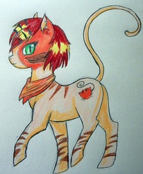 Size: 667x809 | Tagged: safe, artist:divinekitten, pony, monster high, ponified, solo, toralei, traditional art