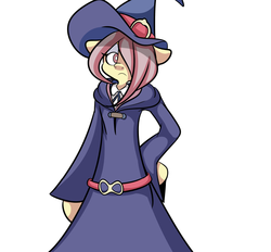 Size: 1074x997 | Tagged: safe, artist:extradan, fluttershy, pony, g4, belt, bipedal, clothes, dress, female, hat, little witch academia, solo, sucy manbavaran, witch, witch hat