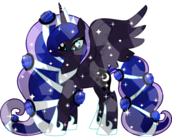 Size: 2490x1983 | Tagged: safe, artist:glitteronin, princess luna, g4, crystallized, female, solo