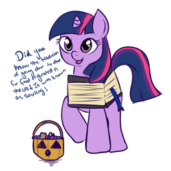 Size: 444x444 | Tagged: safe, artist:lulubell, twilight sparkle, g4, book, clothes, costume, female, simple background, solo, white background