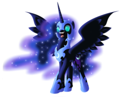 Size: 1024x806 | Tagged: safe, artist:mdsk-rb, nightmare moon, alicorn, pony, g4, fangs, female, jewelry, mare, regalia, solo