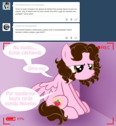 Size: 1236x1337 | Tagged: safe, artist:shinta-girl, oc, oc only, oc:shinta pony, ask, solo, spanish, translated in the description, tumblr