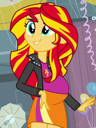 Size: 734x982 | Tagged: safe, sunset shimmer, human, equestria girls, g4, my little pony equestria girls, clothes, female, jacket, pregnant, pregnant edit, pregnant equestria girls, shirt, skirt, solo