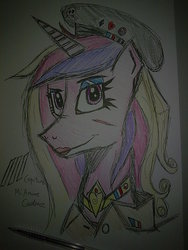 Size: 960x1280 | Tagged: safe, artist:lawrencexviii, princess cadance, anthro, g4, military uniform