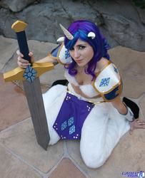 Size: 1667x2048 | Tagged: safe, artist:blakstarr, rarity, human, g4, anime los angeles, cosplay, irl, irl human, photo, solo, sword