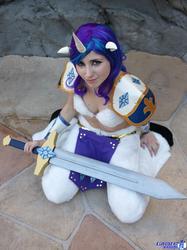 Size: 1534x2048 | Tagged: safe, artist:blakstarr, rarity, human, g4, anime los angeles, cosplay, irl, irl human, photo, solo, sword