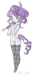 Size: 313x697 | Tagged: safe, artist:miinti, rarity, semi-anthro, g4, clothes, colored, female, solo, stockings, thick eyebrows