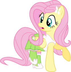 Size: 1125x1135 | Tagged: safe, artist:jeatz-axl, fluttershy, pegasus, pony, g4, clothes, equestria girls outfit, female, simple background, skirt, solo, svg, tank top, transparent background, vector