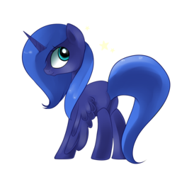 Size: 2000x2000 | Tagged: safe, artist:fikakorv, princess luna, g4, female, solo, stars, younger