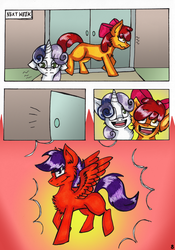 Size: 600x855 | Tagged: safe, artist:olivcater, apple bloom, scootaloo, sweetie belle, comic:medicines called friends needed, g4, comic, cutie mark crusaders, hospital