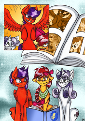 Size: 600x851 | Tagged: safe, artist:olivcater, apple bloom, scootaloo, sweetie belle, comic:medicines called friends needed, g4, comic, cutie mark crusaders, older, photo album